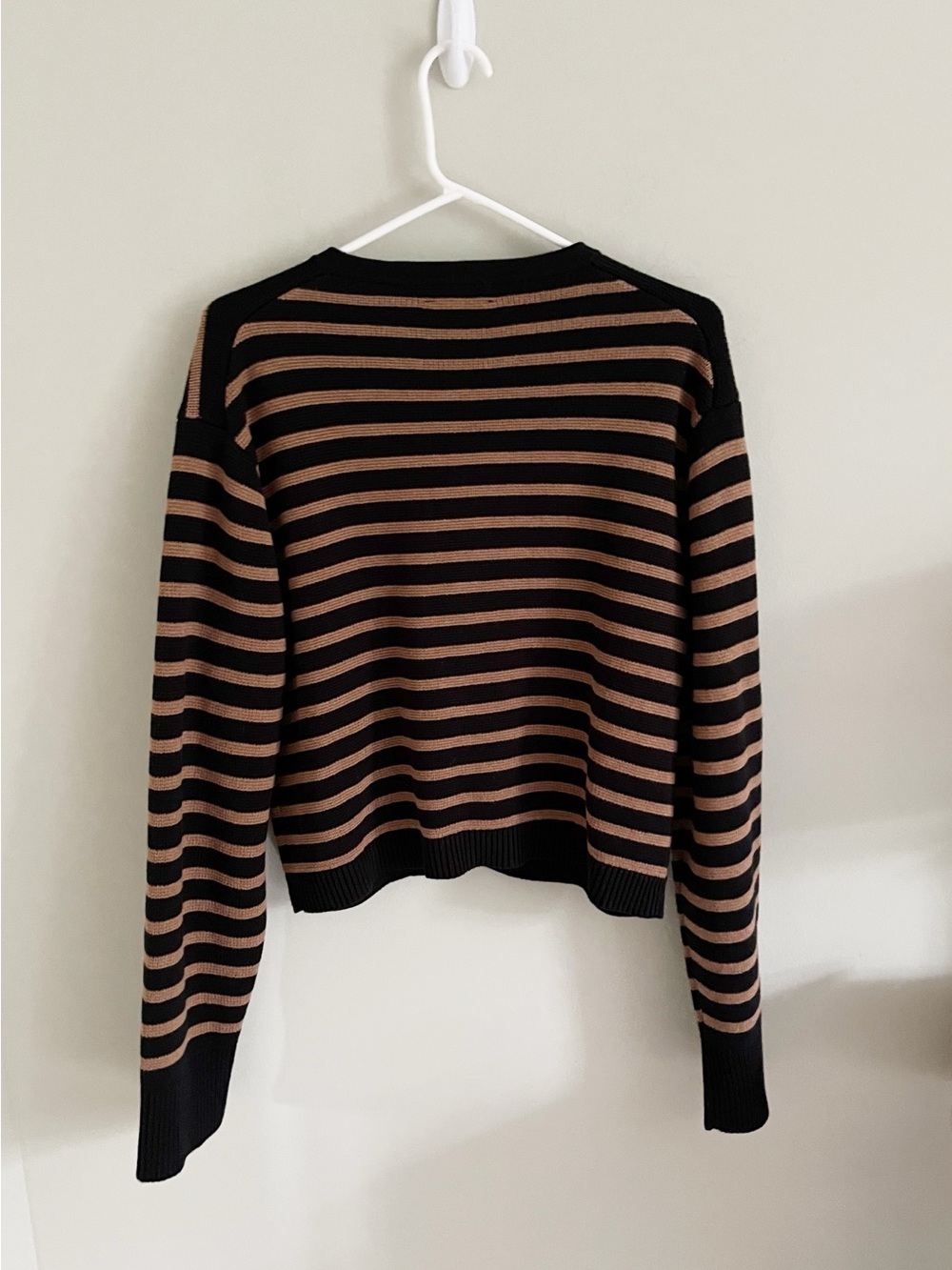 J Crew black/brown striped Emilie cardigan Lady Jacket - Picture 4 of 10